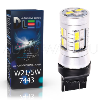 Светодиодная лампа W21/5W 7443 - 20 SMD5730 5Вт Белый-Жёлтый