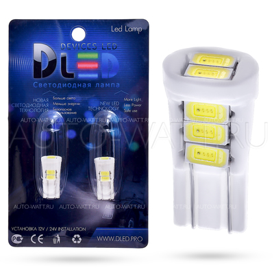 Светодиодная лампа W5W T10 – 8 SMD5630 4Вт (Керамика) Белая