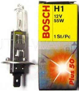 Лампа галогенная H1 - Bosch Plus 50% PlusLife 12V 55W