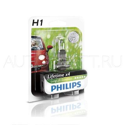 Лампа галогенная H1 - PHILIPS Long Life Eco 12V 55W 4000K