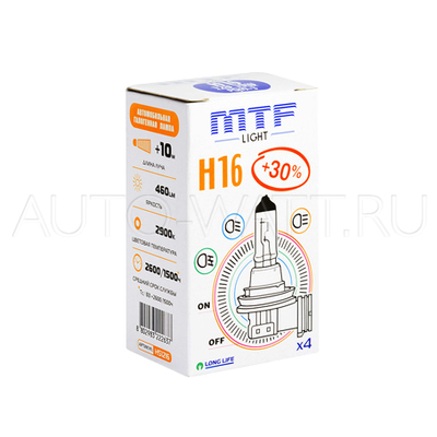 Лампа галогенная H16 - MTF 12V 19W 3000K