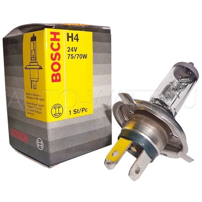 Лампа галогенная H4 - Bosch Pure Light 24V 75/70W