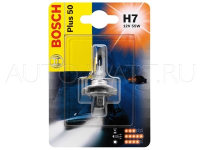Лампа галогенная H7 - Bosch Plus 50% 12V 55W