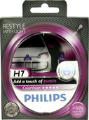 Лампа галогенная H7 - PHILIPS Color Vision +60% Purple 12V 55W Розовая Комплект