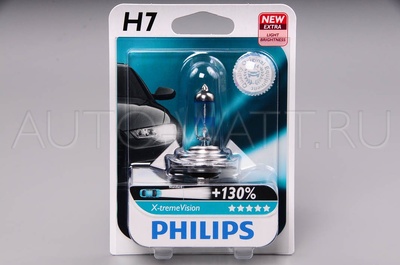 Лампа галогенная H7 - PHILIPS X-treme Vision +130% 12V 55W 3700K