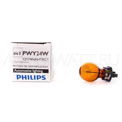Лампа галогенная PWY24W - PHILIPS NAHTR HiPerVision 12V 24W Жёлтая Комплект