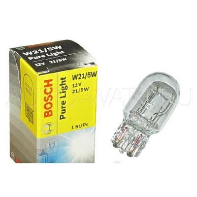 Лампа галогенная W21/5W 7443 - Bosch Pure Light 12V 21W
