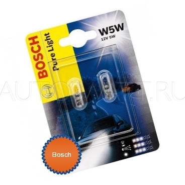 Лампа галогенная W5W T10 - Bosch Pure Light 12V 5W