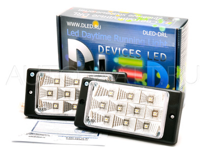 Штатные дневные ходовые огни ВАЗ 2110-2115 в ПТФ DLed DRL-142 S-Flux 2x2w