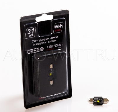 Светодиодная лампа C5W 31 мм - Optima Premium 1 CREE 1.5W CAN BUS 5100K Белая