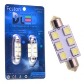 Светодиодная лампа C5W 31 мм - 6 SMD5050 1.44Вт Красная