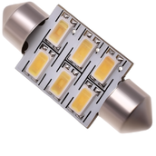 Светодиодная лампа C5W 36 мм - 6 SMD5630 2.4Вт Белая