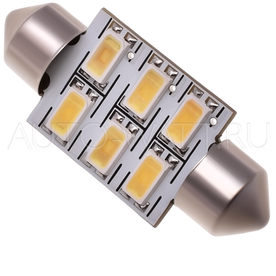 Светодиодная лампа C5W 36 мм - 6 SMD5630 2.4Вт Белая