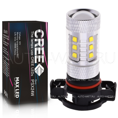 Светодиодная лампа H16 PSX24W - 16 CREE Линза 80Вт