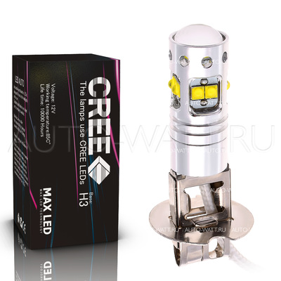 Светодиодная лампа H3 - 10 CREE Линза 50Вт (1шт)