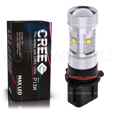 Светодиодная лампа P13W - 6 CREE Линза 30Вт