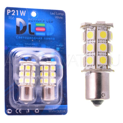 Светодиодная лампа P21W 1156 - 27 SMD5050 6.48Вт Белая (1шт)
