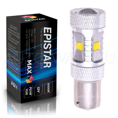 Светодиодная лампа P21W 1156 - 6 Epistar Линза 30Вт