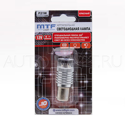 Светодиодная лампа P21W 1156 – MTF 360° 2.1W Красная
