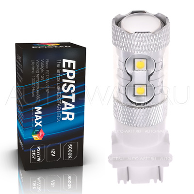 Светодиодная лампа P27/7W 3157 - 10 Epistar Линза 50Вт Белая