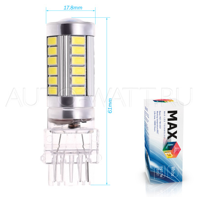 Светодиодная лампа P27W 3156 - Max-Road 33Led 13Вт Красная