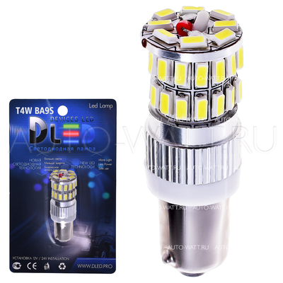 Светодиодная лампа T4W BA9S - 36 SMD3014 9Вт Белая (1шт)
