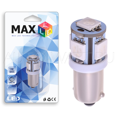 Светодиодная лампа T4W BA9S - 5 SMD5050 1.2Вт Синяя