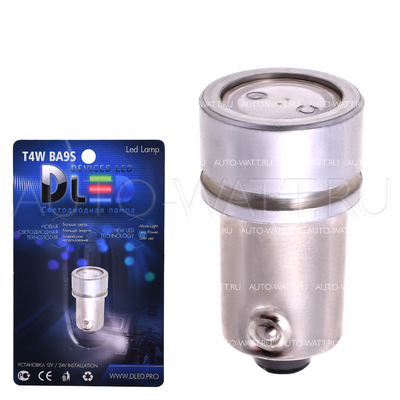 Светодиодная лампа T4W BA9S - 1 High-Power 1Вт Жёлтая