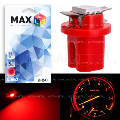 Светодиодная лампа T5 – B8.5D 1 SMD 5050 0.24Вт Красная
