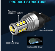 Светодиодная лампа W21/5W 7443 – Max-NEW 15Led Красная