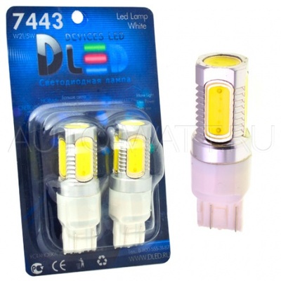 Светодиодная лампа W21/5W 7443 - 5 High-Power 7.5Вт Белая