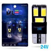 Светодиодная лампа W5W T10 – 6 SMD5630 Плоская 2.4Вт 24v