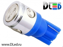 Светодиодная лампа W5W T10 – 1 HP + 3 Mini Hp 2.5Вт Синяя