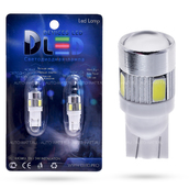 Светодиодная лампа W5W T10 – 6 SMD5630 +Стабилизатор +Линза 2.4Вт