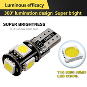 Светодиодная лампа W5W T10 – 5 SMD5050 Обманка 2Вт Белая