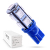 Светодиодная лампа W5W T10 – 9 SMD5050 2.16Вт Синяя