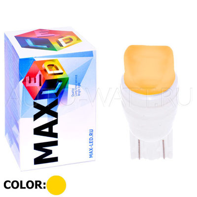 Светодиодная лампа W5W T10 – Max-Ceramic A 2Led 3Вт Жёлтая