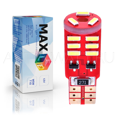 Светодиодная лампа W5W T10 – Max-Visiko 15Led 3Вт Белая